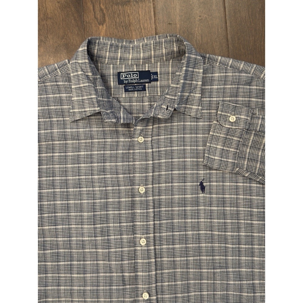 VTG Ralph Lauren Lowell Sport Mens Shirt Size XL Plaid Button Up Long Sleeve